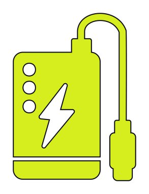 Power Bank web simgesi beyaz arkaplanda izole edildi