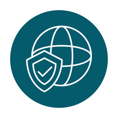 Küresel Koruma ikonu vektör illüstrasyonu