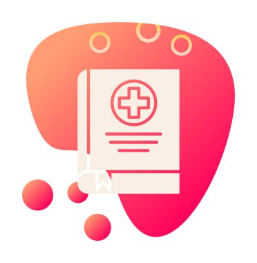 tıp kitabı web simgesi, vektör illüstrasyonu