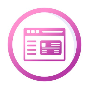 Basit Web Ödeme simgesi, vektör illüstrasyonu