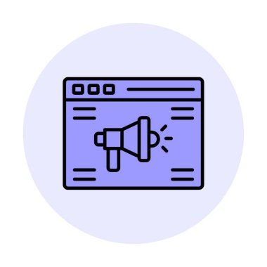 Çevrimiçi Reklam simgesi, vektör illüstrasyonu        