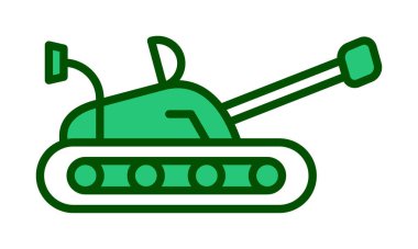 askeri tank simgesi, vektör illüstrasyonu 