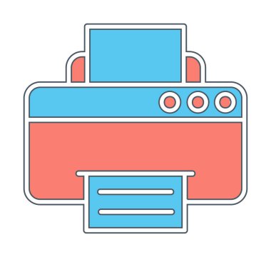 yazıcı simgesi web basit illüstrasyon