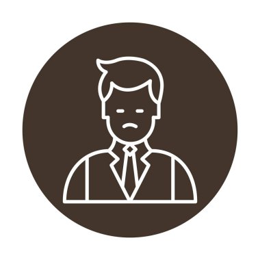 Basit Restoran Yöneticisi simgesi, vektör illüstrasyonu