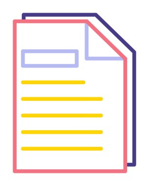 belge simgesi, vektör illüstrasyonu basit tasarım