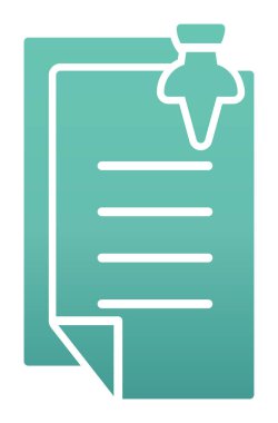 Pin Note ağ simgesi, vektör illüstrasyonu