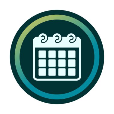 Takvim düzlüğü simgesi, vektör illüstrasyonu 