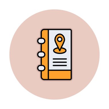 Soyut arkaplan vektöründe adres defteri simgesi izole edildi