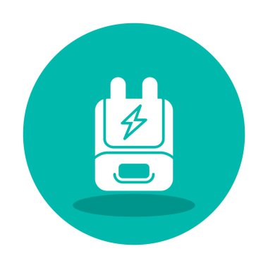 Adaptör simgesi. özet güç dolgu vektör rengi düz izole 