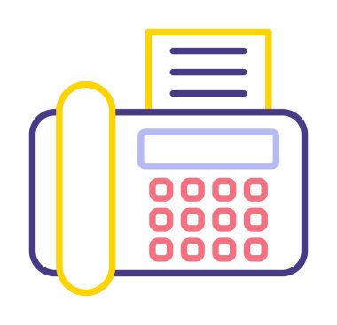 Faks makinesi. Web simgesi basit illüstrasyon