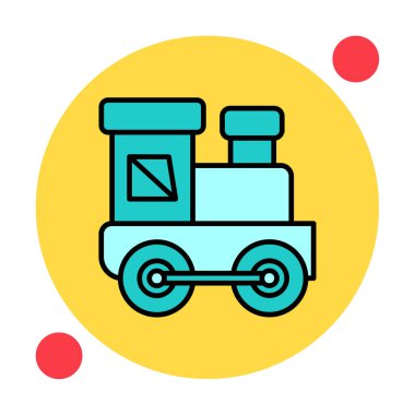 Tren oyuncağı simgesinin vektör illüstrasyonu