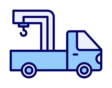 Turna Kamyonu Simgesi, Renkli Vektör İllüstrasyonu