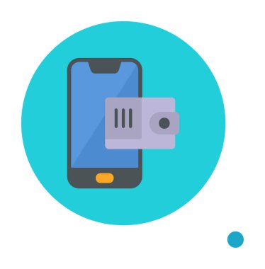 m-cüzdan vektör çizim tasarım ile Smartphone aygıtı