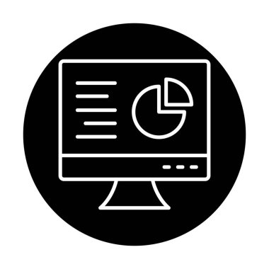 Çevrimiçi Pie Grafik ikonu vektör illüstrasyonu