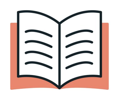 kitap düz simge vektör çizim