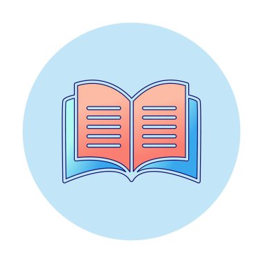 Basit Açık Kitap simgesi, vektör illüstrasyonu