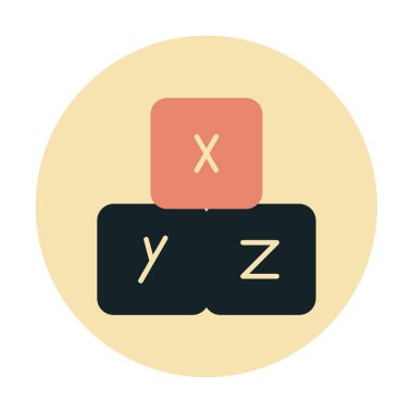 alfabe küpleri web simgesi, vektör illüstrasyonu