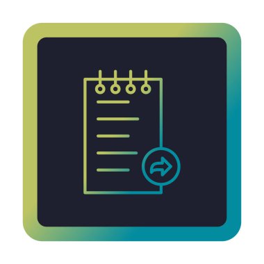 Notlar İleri Ağ simgesi, vektör illüstrasyonu