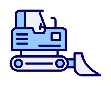 Buldozer simgesi vektör logosu illüstrasyonu