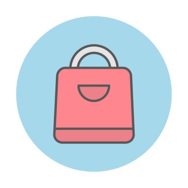 Alışveriş poşeti simgesi, vektör illüstrasyonu basit tasarım