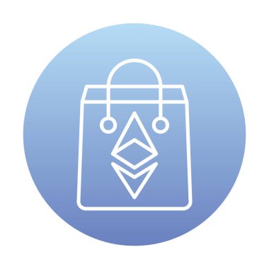 Ethereum Bag web simgesi, vektör illüstrasyonu 