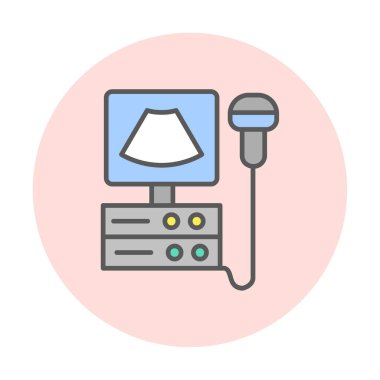Ultrason Makinesi Web simgesi basit illüstrasyon
