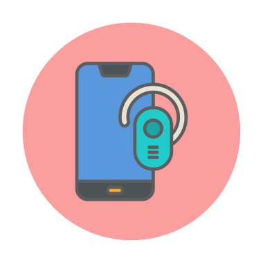 Kulaklık ve akıllı telefon web simgesi, vektör illüstrasyonu