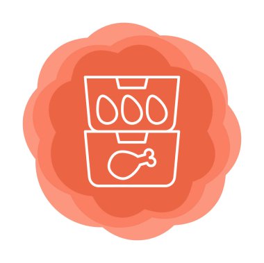 yiyecek kabı ikonu vektör illüstrasyonu