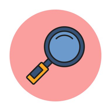 Büyüteç simgesi düz stil. Loupe renk simgesini ara. Vektör illüstrasyonu 