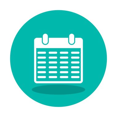 Takvim düzlüğü simgesi, vektör illüstrasyonu 