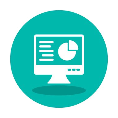 Çevrimiçi Pie Grafik ikonu vektör illüstrasyonu