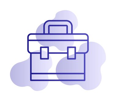 Evrak çantası vektör düz simgesi. İş durumu simgesi, bavul emojisi, vektör illüstrasyonu