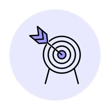 Basit hedef simgesi, hedef, vektör illüstrasyonu