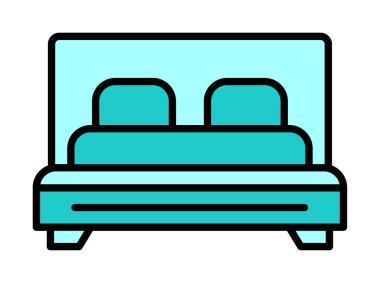 yastıklı yatak vektör simgesi modern basit tasarım