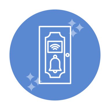 Kapı Zili simgesi vektör illüstrasyonu