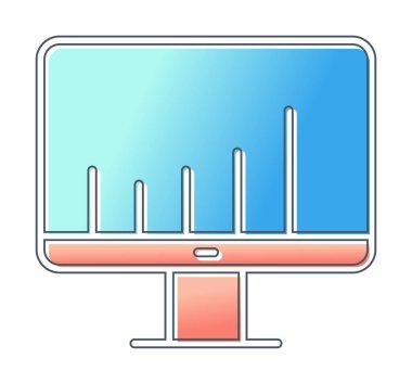 Basit Ekran simgesi, vektör illüstrasyonu