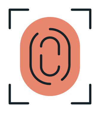 parmak izi ikonu vektör illüstrasyonu