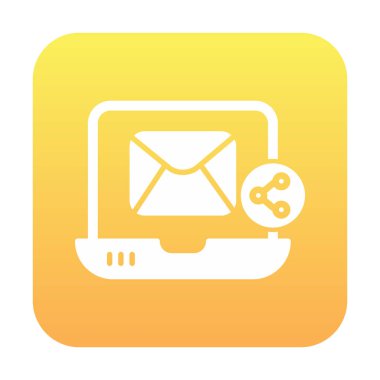 E- posta simgesi olan dizüstü bilgisayar. vektör illüstrasyonu 