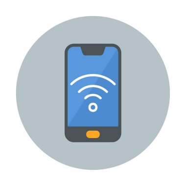Akıllı telefon kablosuz interneti. Web simgesi basit illüstrasyon