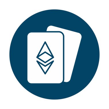 ethereum kartları simgesi, vektör illüstrasyonu