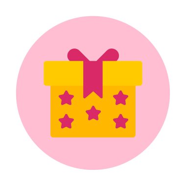 Hediye kutusu simgesi. vektör illüstrasyonu 