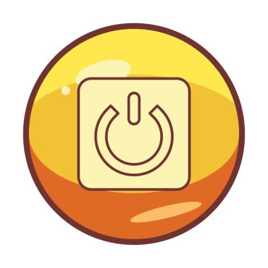 Güç düğmesi simgesi. İnce çizgi çizimi. vektör simgesi beyazda izole edildi