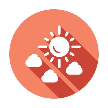 Güneş bulutların simge vektör çizim ile 