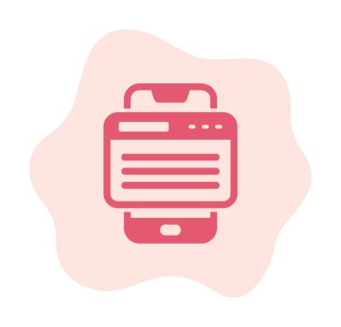 Basit Akıllı Telefon Tarayıcı simgesi, vektör illüstrasyonu