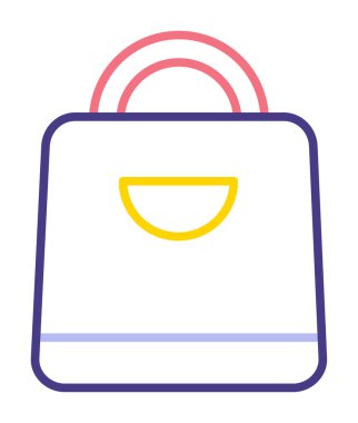 Alışveriş poşeti simgesi, vektör illüstrasyonu basit tasarım