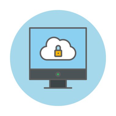 Veri Güvenliği simgesi vektör illüstrasyonu