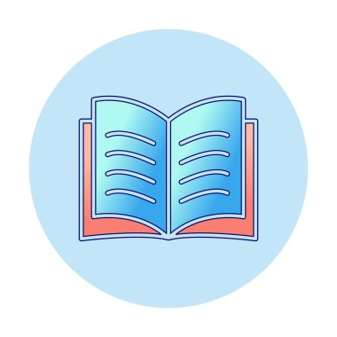 kitap düz simge vektör çizim