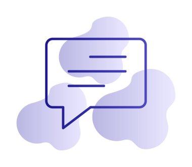 Basit sohbet simgesi, konuşma balonu, vektör illüstrasyonu