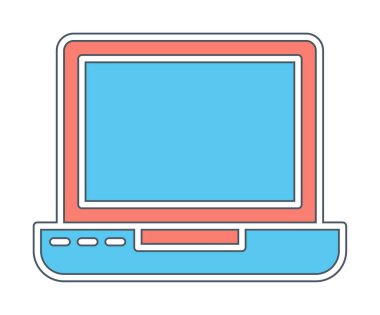 dizüstü bilgisayar simgesi, vektör illüstrasyonu basit tasarım 