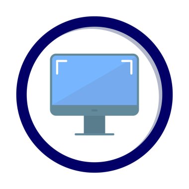 bilgisayar izleme simgesi, vektör illüstrasyonu basit tasarım